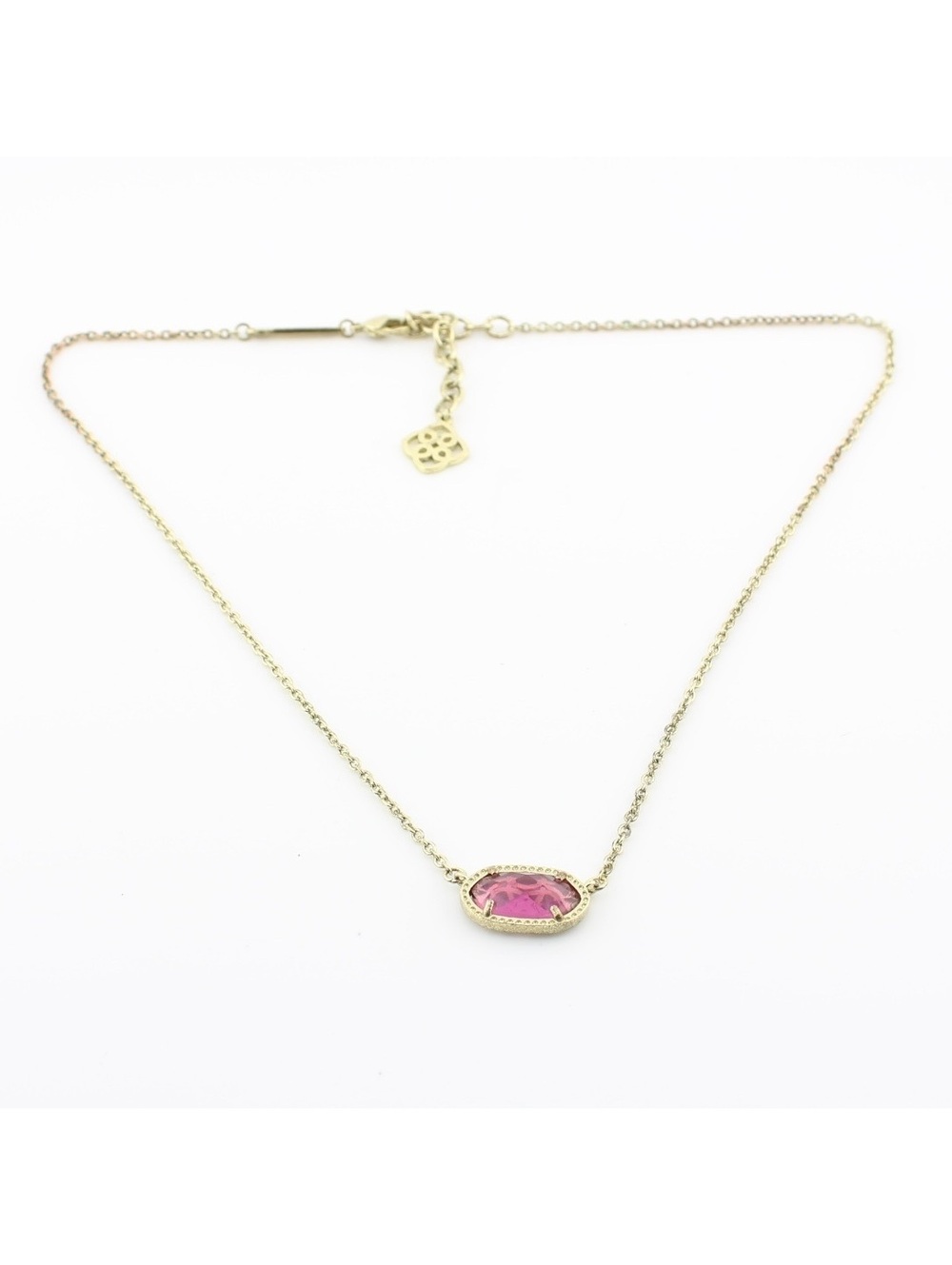 Kendra Scott Gold Tone Pink Pendant Necklace